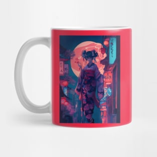 Neon Japanese girl Mug